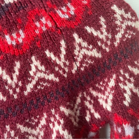 American Eagle Outfitters Maroon and White Turtleneck Sweater extra small - Picture 2 of 7